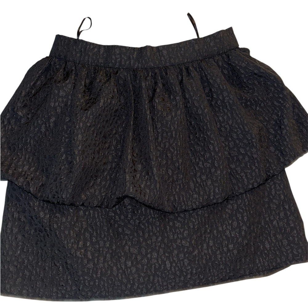 Zara Black Textured Mini Skirt